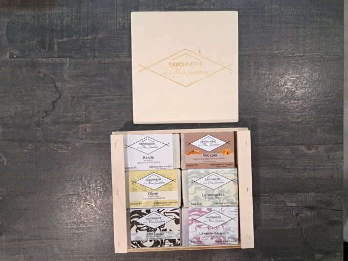 COFFRET BOIS 6 SAVONS